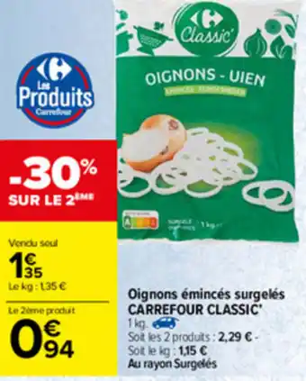 Carrefour Oignons émincés surgelés offre