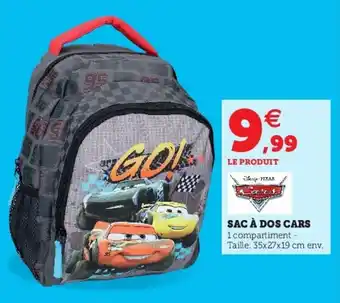 Super U Sac A Dos Cars offre