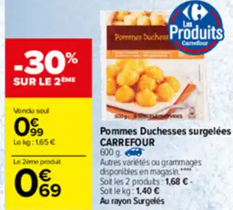 Carrefour Pommes duchesses surgelées offre