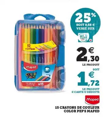 Super U 15 Crayons De Couleur Color Pep's Maped offre