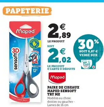 Super U Paire De Ciseaux Maped Sensoft Try Me offre