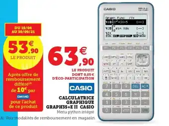Super U Calculatrice Graphique Graph35+E II Casio offre