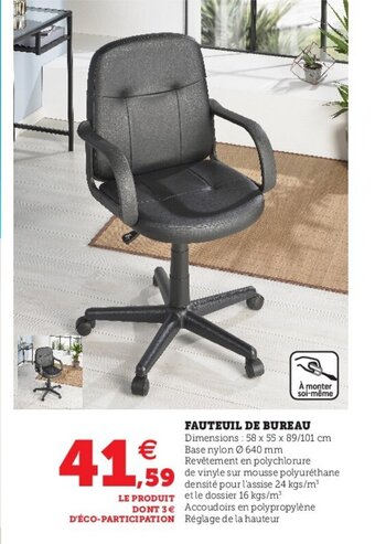 Super U Fauteuil De Bureau offre