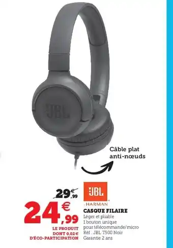 Super U Casque Filaire offre