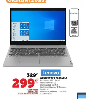 Super U Ordinateur Portable offre