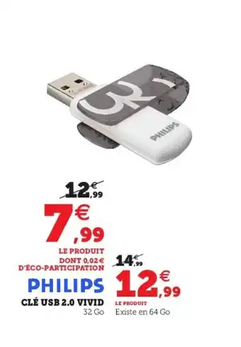 Super U Clé Usb 2.0 VIVID offre