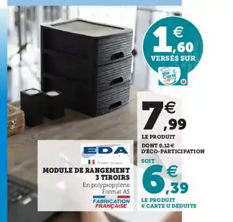 Super U Module De Rangement 3 Tiroirs offre