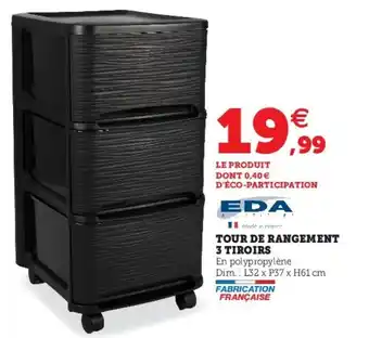 Super U Tour De Rangement 3 Tiroirs offre