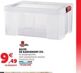 Super U Boite De Rangement 27L offre