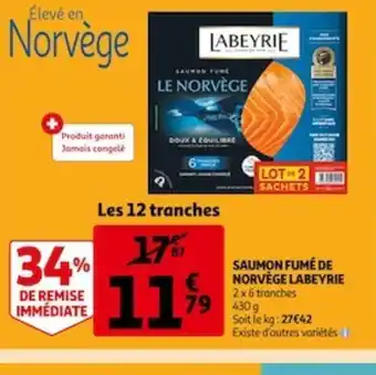 Auchan Saumon Fume de Norvege Labeyrie offre