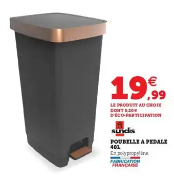 Super U Poubelle A Pedale 40L offre