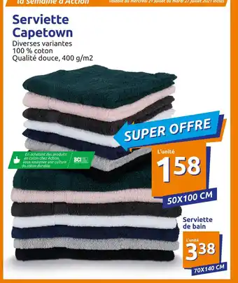 Action Serviette Capetown offre