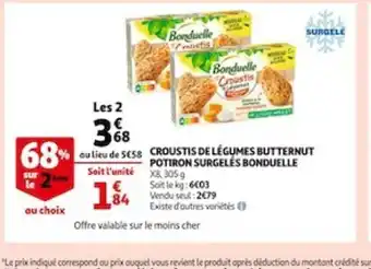 Auchan Croustis de Legumes Butternut Potiron Surgeles Bonduelle offre