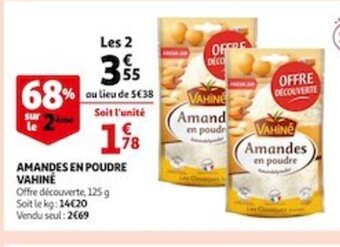 Auchan Amandes En Poudre Vahine offre