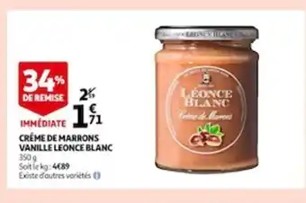 Auchan Creme de Marrons Vanille Leonce Blanc offre