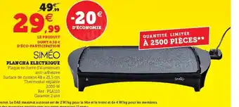 Super U Plancha Electrique offre