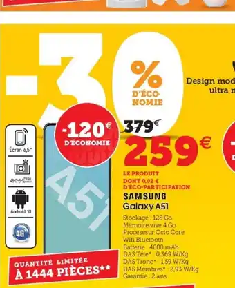 Super U Samsung Galaxy A51 offre