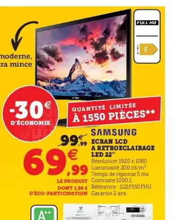 Ecran LCD A Retroelairage Led 22"