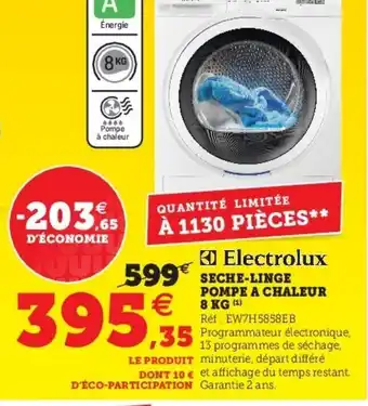 Super U Seche-Linge Pompe A Chaleur 8 Kg offre