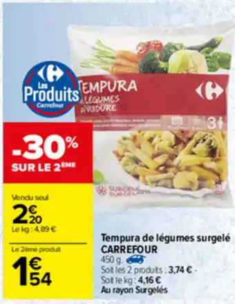 Carrefour Tempura de légumes surgelé offre