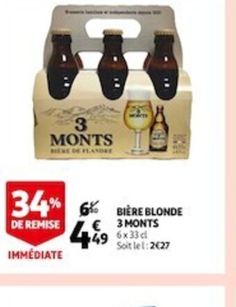 Auchan Biere Blonde 3 Monts offre