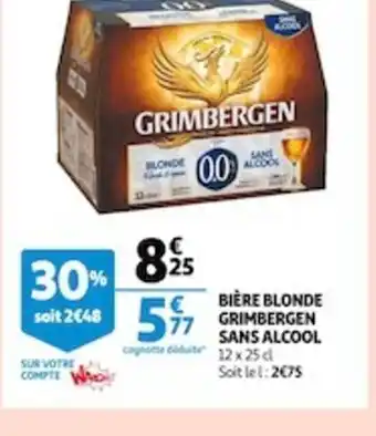 Auchan Biere Blonde Grimbergen Sans Alcool offre