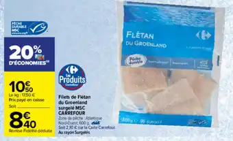 Filets de flétan du groenland surgelé