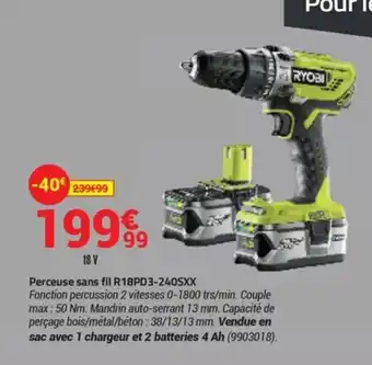 Bricorama Perceuse sans fil R18pd3-240sxx offre