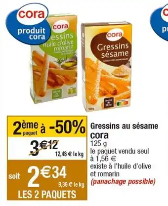 Cora x Carrefour Gressins Au Sesame Cora offre