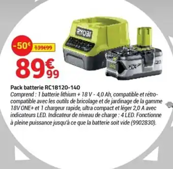 Bricorama Pack batterie RC18120-140 offre