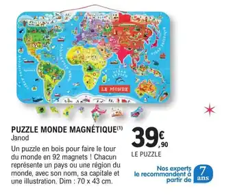 E.Leclerc Puzzle monde magnétique offre