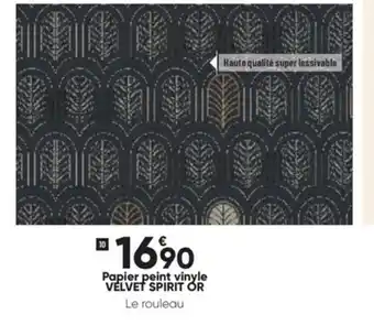 Papier peint vinyle velvet spirit or