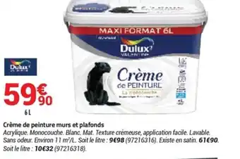 Bricorama Crème de peinture murs et plafonds offre