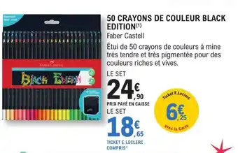 E.Leclerc 50 crayons de couleur black edition offre