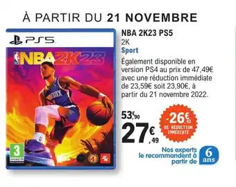 E.Leclerc NBA 2K23 PS5 offre