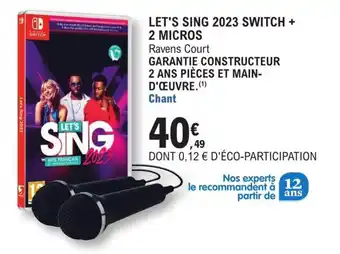 E.Leclerc Let's sing 2023 switch + 2 micros offre