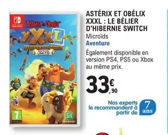 E.Leclerc Astérix obélix XXXL : le bélier d'hibernie switch offre
