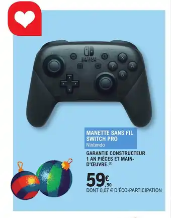 E.Leclerc Manette sans fil switch pro offre