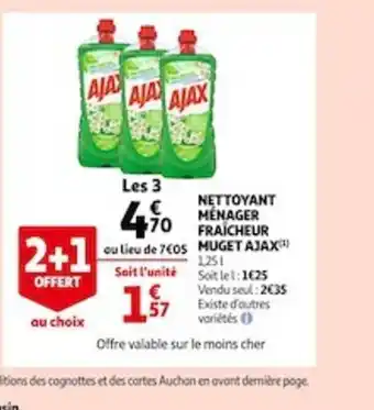 Auchan Nettoyant Menager Fraicheur Muget Ajax offre
