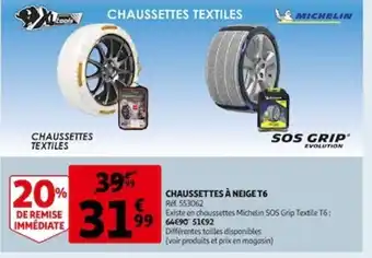 Auchan Chaussettes a neige T6 offre
