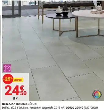Bricorama Dalle spc clipsable béton offre