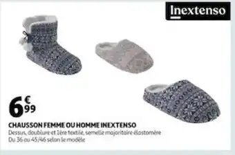 Auchan Chaussons Femme Ou Homme Inextenso offre