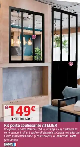 Bricorama Kit porte coulissante atelier offre