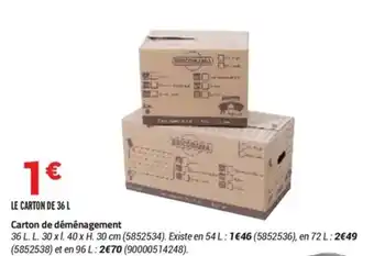 Bricorama Carton de déménagement offre