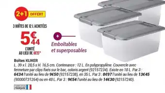 Bricorama Boîtes kliker offre