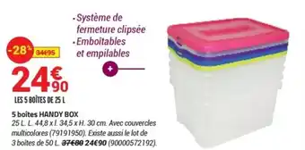 Bricorama 5 boîtes handy box offre