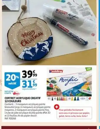 Auchan Coffret Acrylique Creatif 12 Couleurs offre
