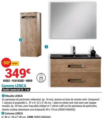 Bricorama Meuble + plan vasque + miroir offre