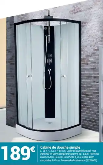 Bricorama Cabine de douche simple offre