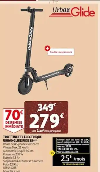 Auchan Trottinette Electrique Urbanglide Ride 85+ offre